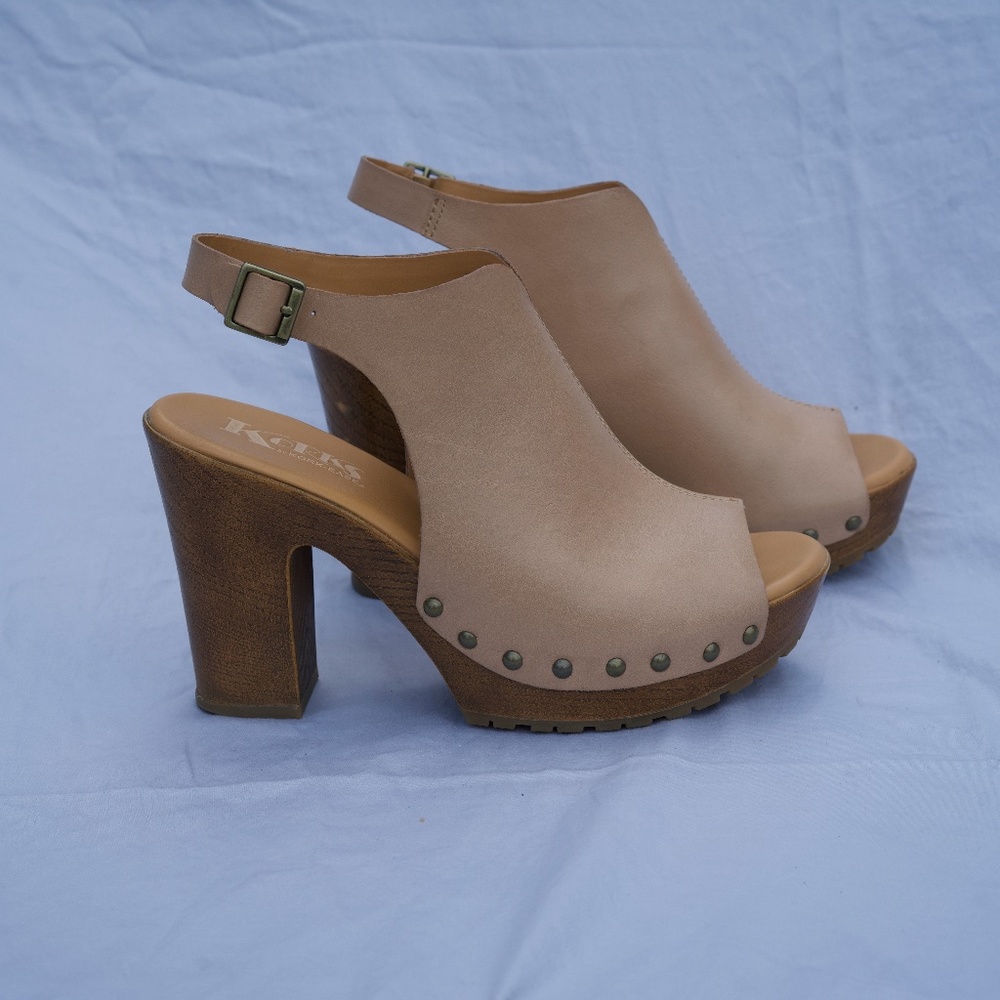 Kork-Ease Leather Anja Platform Sandal in Natural